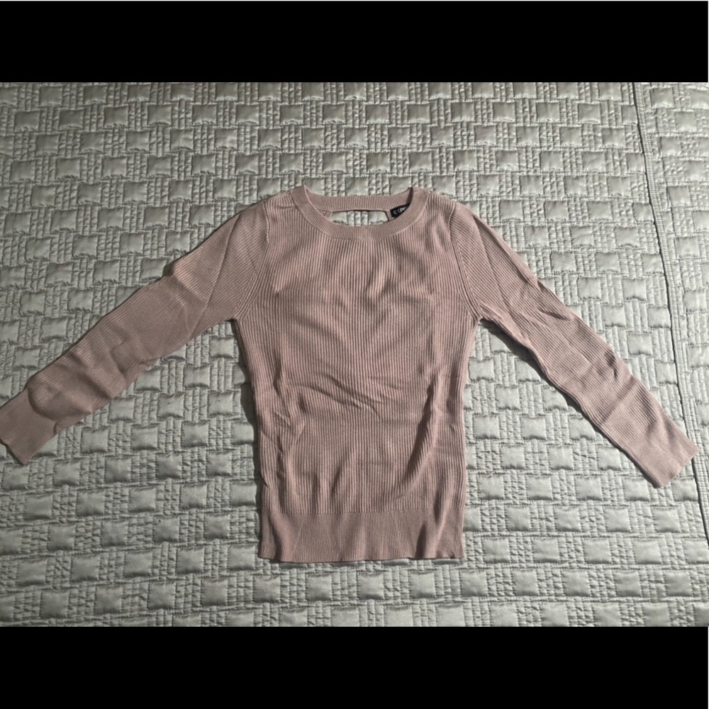 Blush Cropped, Cut out in Back Sweater